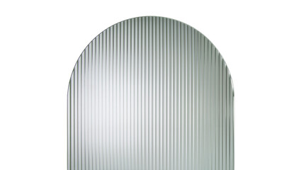 Fluted glass arch panel with vertical ridges, isolated on transparent background © Lukas