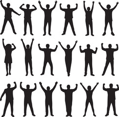 Fototapeta premium Excited People Silhouettes