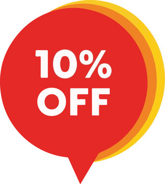 10% Off Discount Badge Minimalist Vector Sale Label