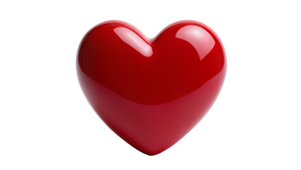Fototapeta premium Shiny red heart shape, isolated on transparent background