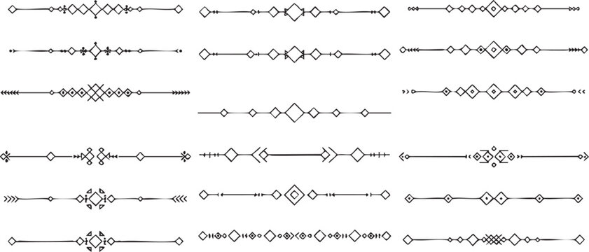 Symmetrical geometric line dividers for branding.