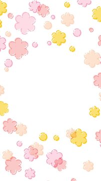 Rotating flowers frame with copy space for text (Vertical 9:16)