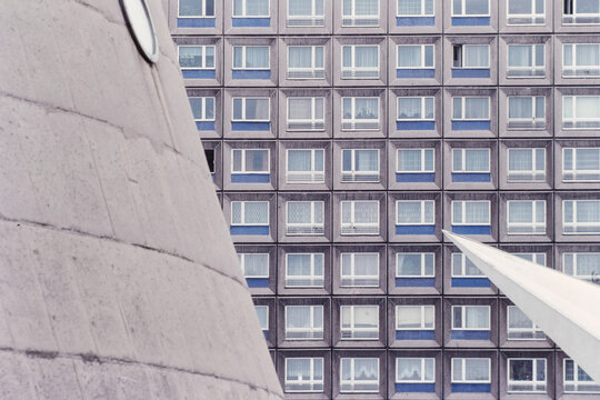 Historisches Foto Plattenbauten in Halle Neustadt, 1990, Halle (Saale), Deutschland