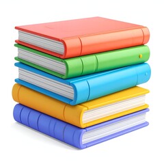 Fototapeta premium Stack of colorful books isolated on white background, education concept.