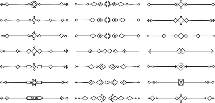 Collection of ornate dividers with decorative elements.