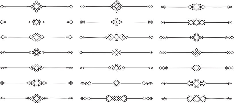 Hand drawn ethnic dividers for creative projects.