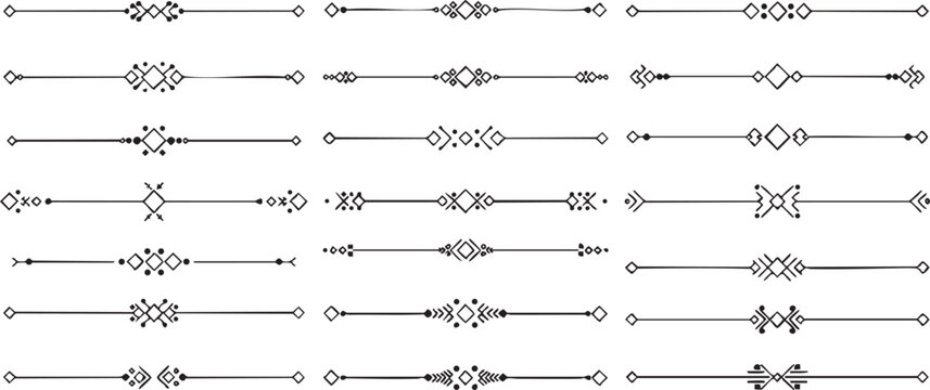 Ethnic pattern dividers for page decor and cards.