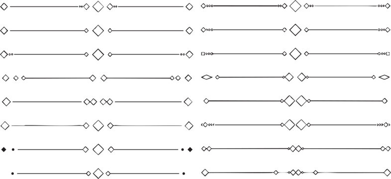 Set of decorative dividers, text borders and lines.