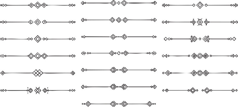 Tribal ethnic hand drawn decorative borders vector elements.
