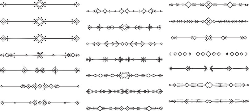 Modern bohemian divider set with geometric shapes.