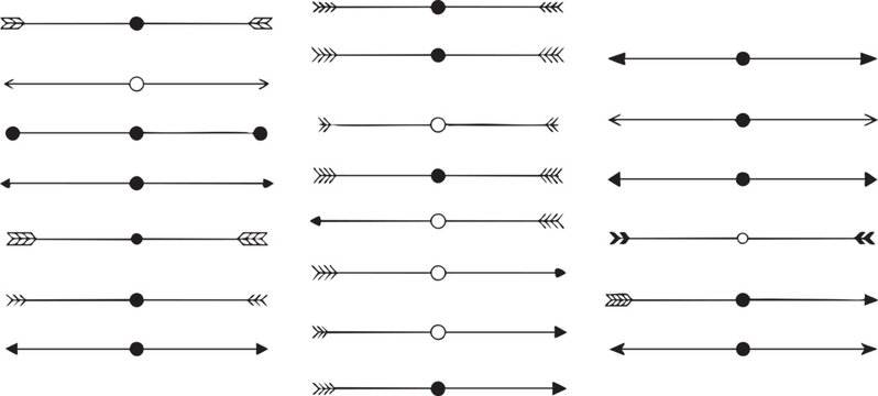 Elegant arrow dividers with circular focal points.