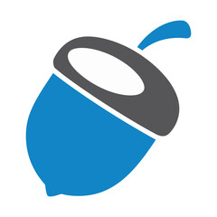 Vector graphic of a stylized blue and gray acorn © Shil