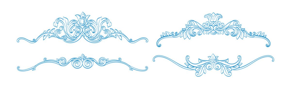 Elegant baroque frame with ornate victorian border featuring vintage floral ornament and decorative scrollwork for luxury design project, classic invitation. Vector hand drawn collection isolated