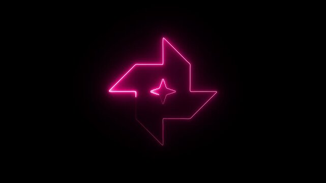 Neon pink starburst logo animation a dynamic visual identity for tech and gaming brands
