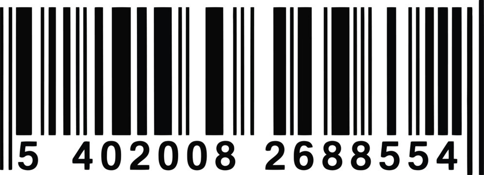 Barcode image with numbers a standard product identification code