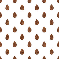 Pine cones forming a repeating pattern on white background © nsit0108