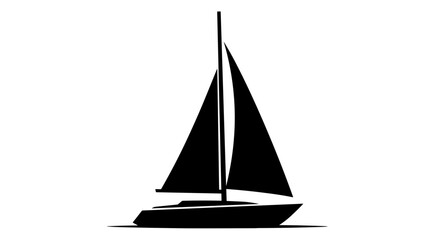 Fototapeta premium Sailboat Silhouette on Water Surface.