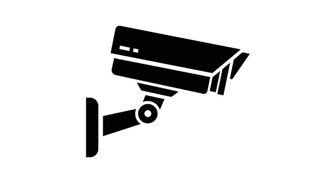 Security camera on a wall.