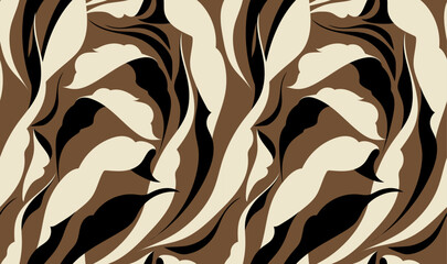 Decorative leaves pattern. Hand draw abstract leaf pattern © akın demirci