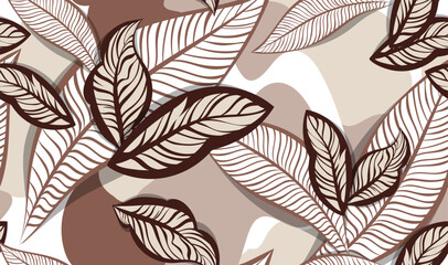 Creative leaves pattern. Seamless line leaves pattern © akın demirci