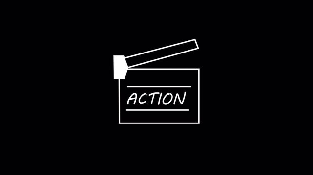 Movie clapper board animation on transparent background, deleted scenes  and retake words on film slate for uncut footage, mistake, bloopers, outtakes movie with alpha channel in 4k.