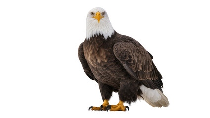 Majestic bald eagle with sharp talons, isolated on transparent background © Marta