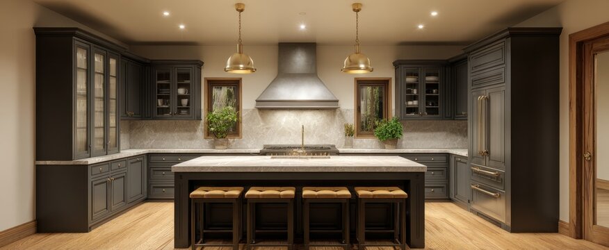 a modern and stylish kitchen renovation in a newly built home generative ai