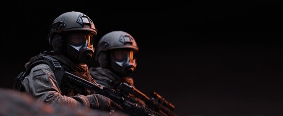 Obraz premium military forces unite in powerful teamwork showcasing determination and skill during training exercise