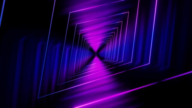 Abstract Neon Purple and Blue Glowing Tunnel Background, Futuristic Sci-Fi  background