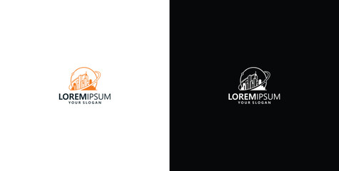 Fototapeta premium city ​​tech logo design template, vector design, emblem, design concept, creative symbol, icon