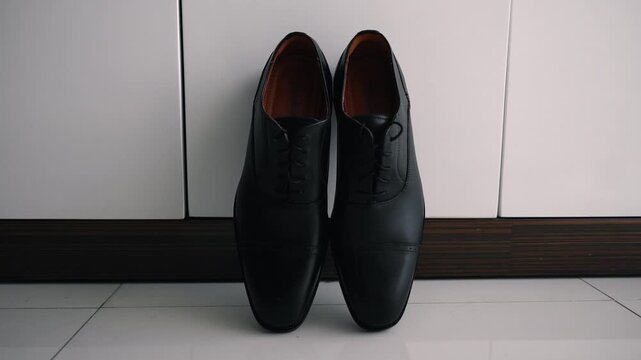 men formal dress near me Men’s Lace Up Cap Toe Derby Shoes in Black | Sirri Black / UK 6 main image 0
