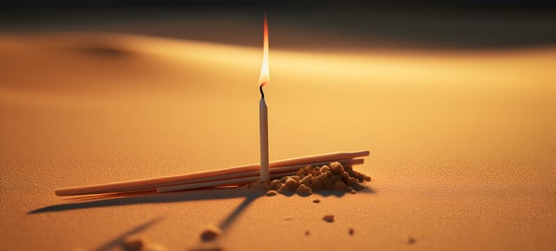 desert shaped matchstick carving ,generative AI