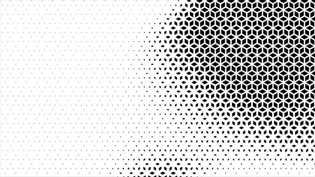 Geometric cubic halftone Effect Business Background. hexagon tiles pattern diamond grid on white background. Seamless disappearing pattern. Hipster fashion Design. Black T shirt Triangle pattern