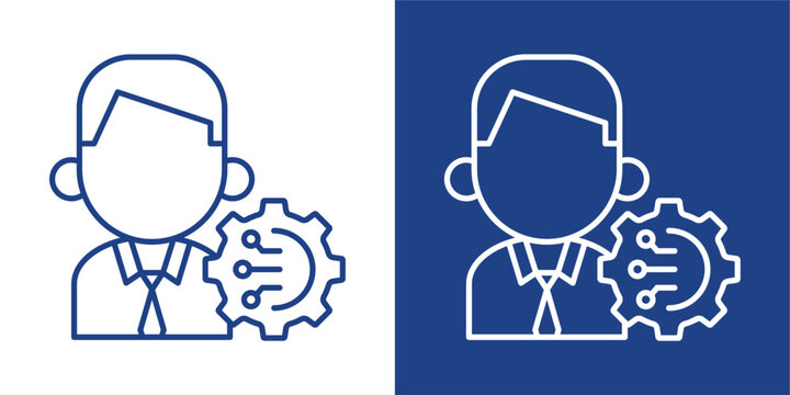 Operations Management Blue And White Icon Style Collection