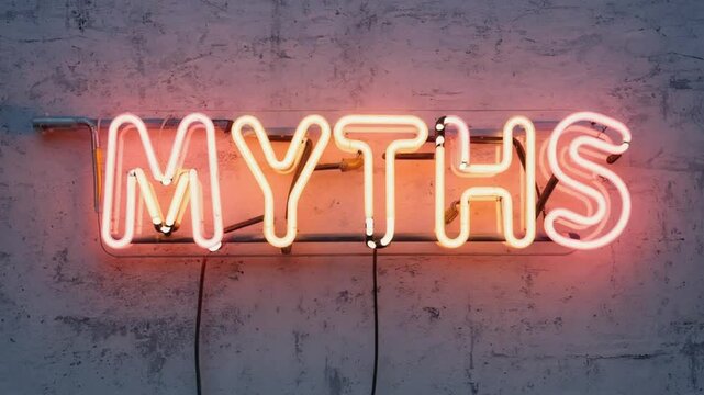 Neon sign for "myths".