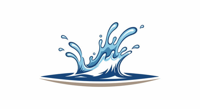 Vibrant blue water splash erupting from a calm surface