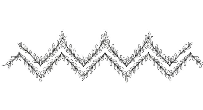 Zigzag Patterned Lace Trim Closeup.