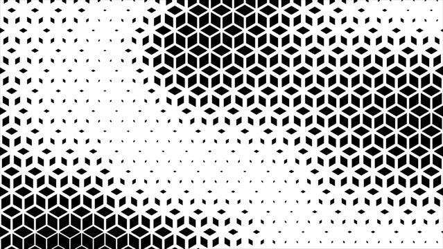 Hexagon cubic halftone Effect Business Background. Geometric tiles pattern diamond grid on white background. Seamless fade out hipster fashion Design pattern. T shirt Triangle pattern