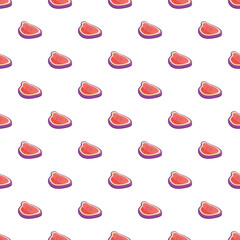 Fototapeta premium Fig fruit slices creating a repetitive pattern on a white background