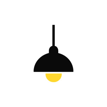 Ceiling light, lamp icon logo flat vector design