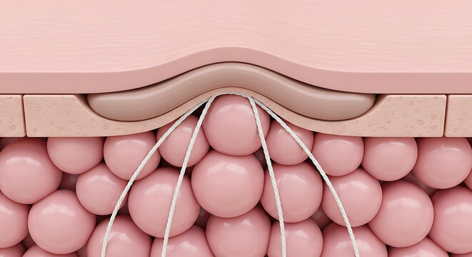 skin layers anatomy with subcutaneous fat and fibrous connections