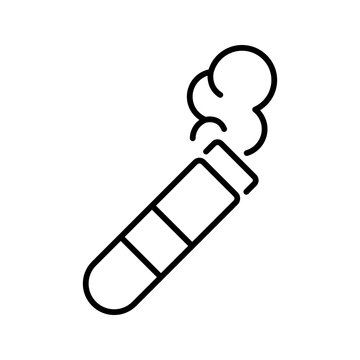 Cigar smoke icon. Lifestyle and tobacco line symbol. Black and white.