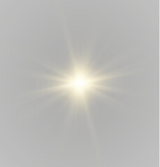 Isolated sun with radiant beams and soft gradient glow png © longstock