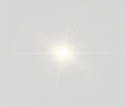Isolated sun icon with warm glow and simple geometric rays png