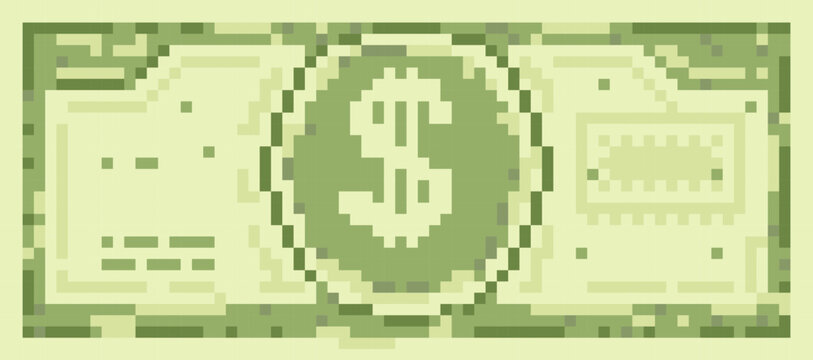 Money Bill Pixel Art Currency