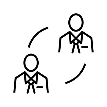 Reelection candidate icon. Government and elections line symbol. Black and white.