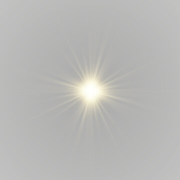 Sun icon with modern flat style and balanced radial rays png