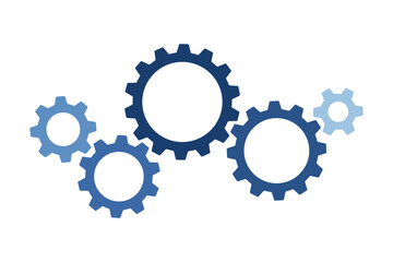 Plakat Composition of five gears fill blue colors. Vector