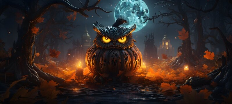cute halloween postcard,generative AI