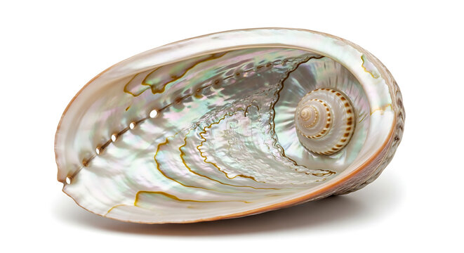 abalone shell, iridescent mollusk, marine life